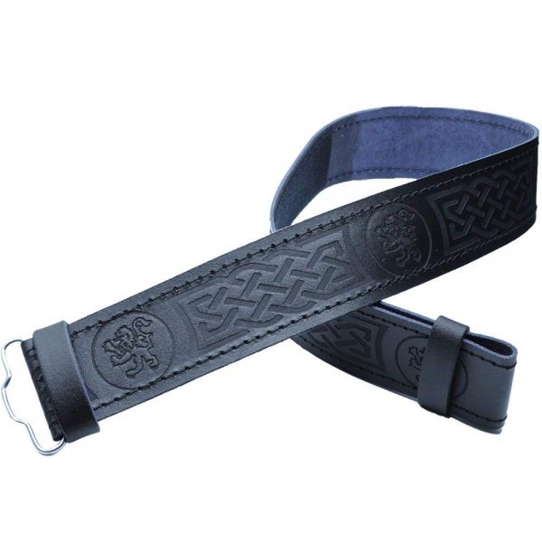 AAR Leather Kilt Belt Rampant Lion Desgin Scottish Highland Accessories All Sizes