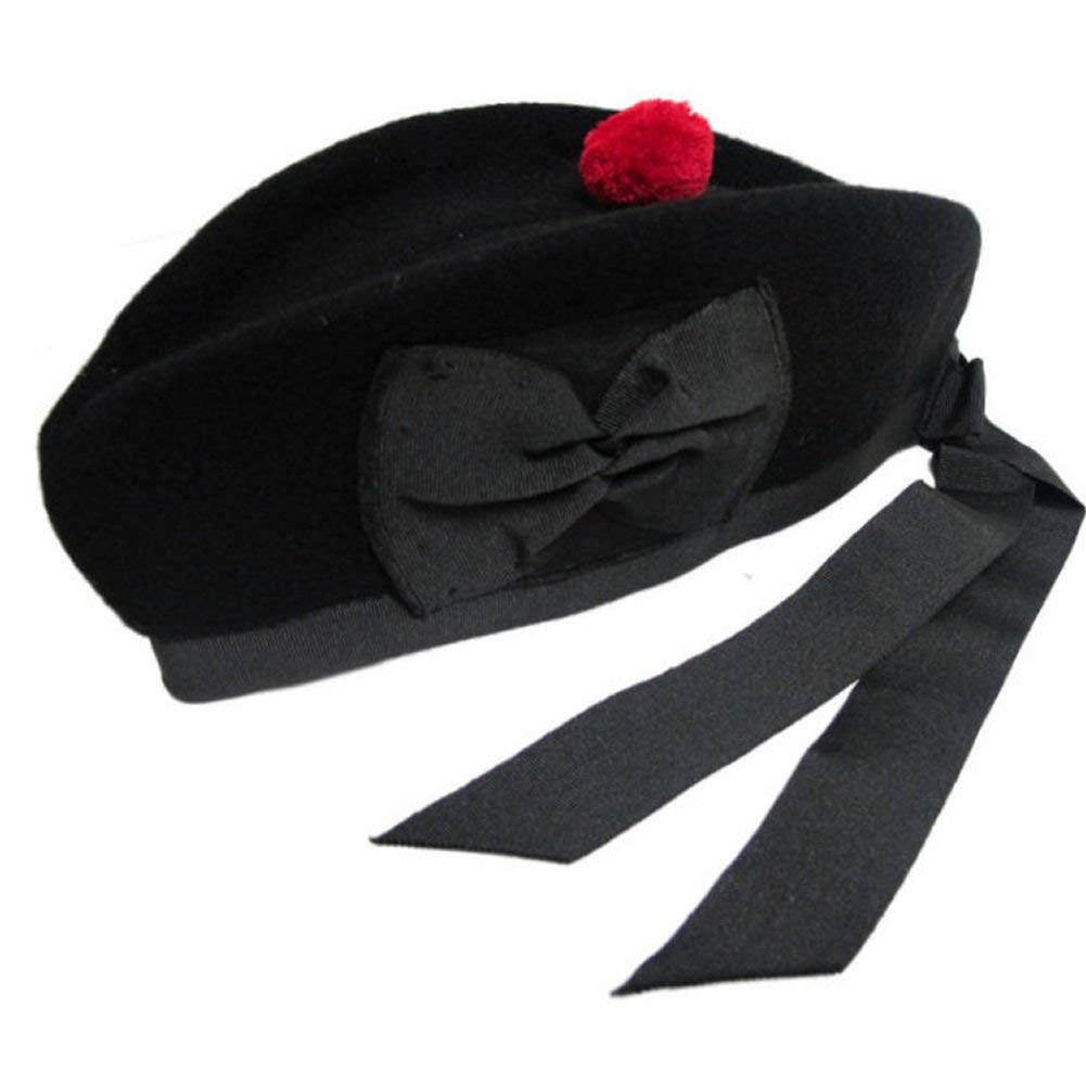 New Glengarry plain Hat Black Wool