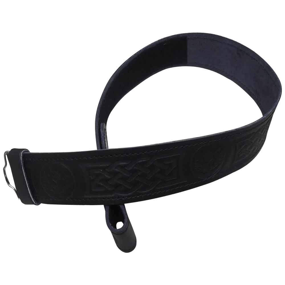 AAR Leather Kilt Belt Thistle Desgin Scottish Highland Accessories All Sizes