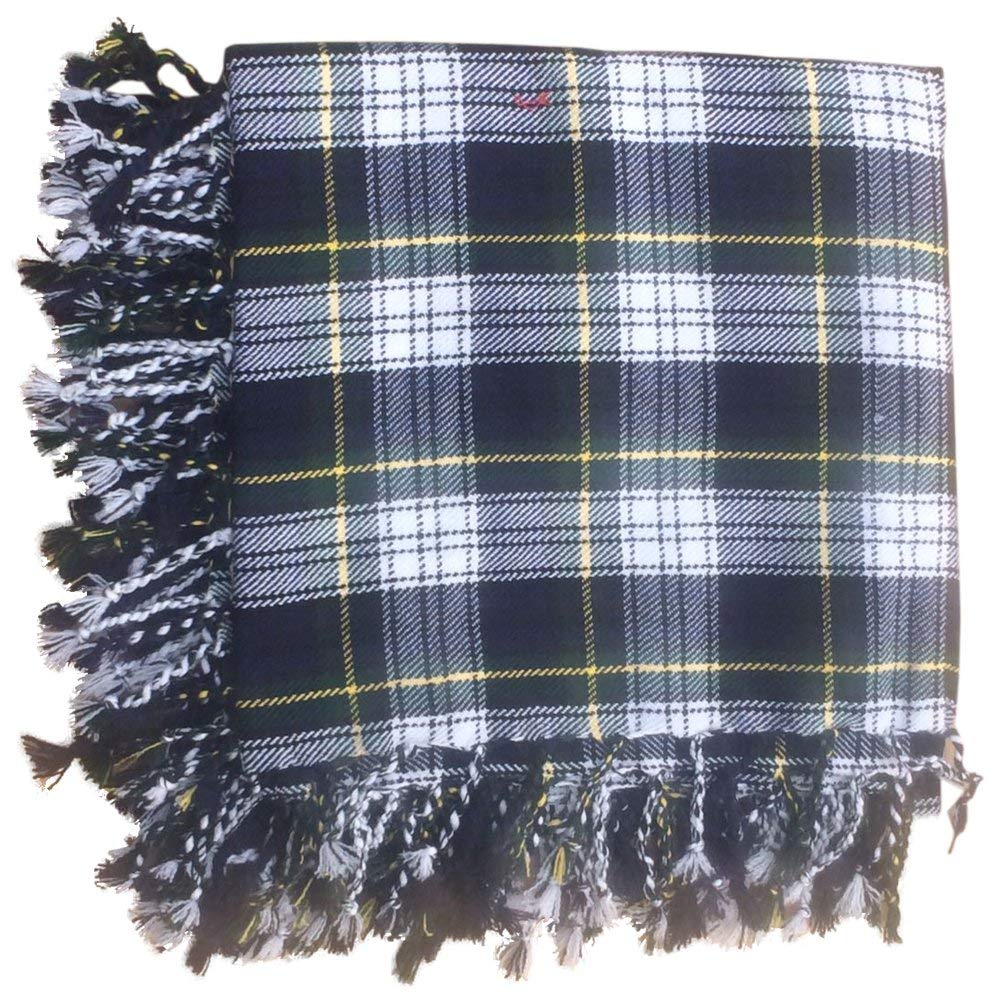 New Dress Gordon Kilt Fly Plaid Acrylic Wool Scarf Rolled Fringe Shawl