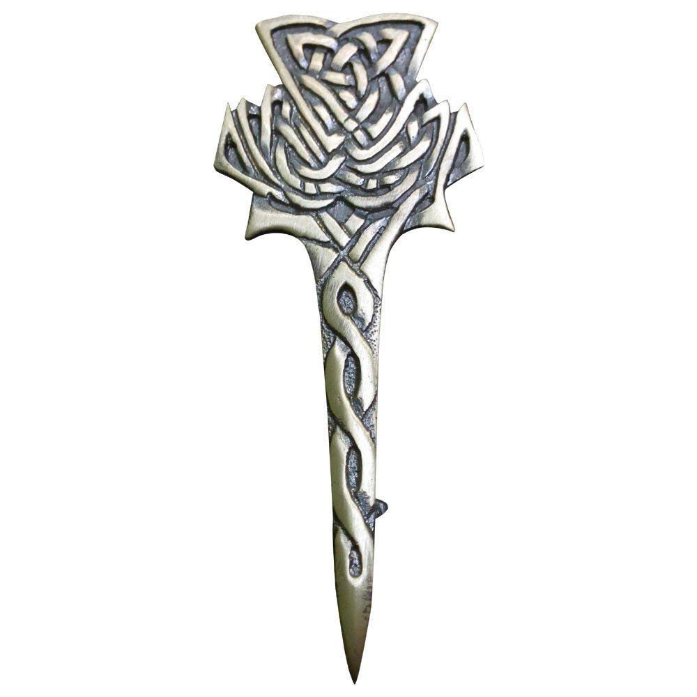 AAR Scottish Big Thistle Celtic Design Kilt Pin
