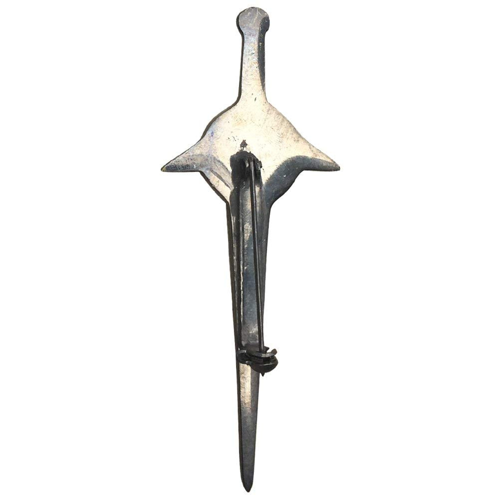 Celtic Swirl Sword Kilt Pin – Shield Design, Antique Finish, 4-Inch with Swivel Locking Pin | Highland Kilt Accessory