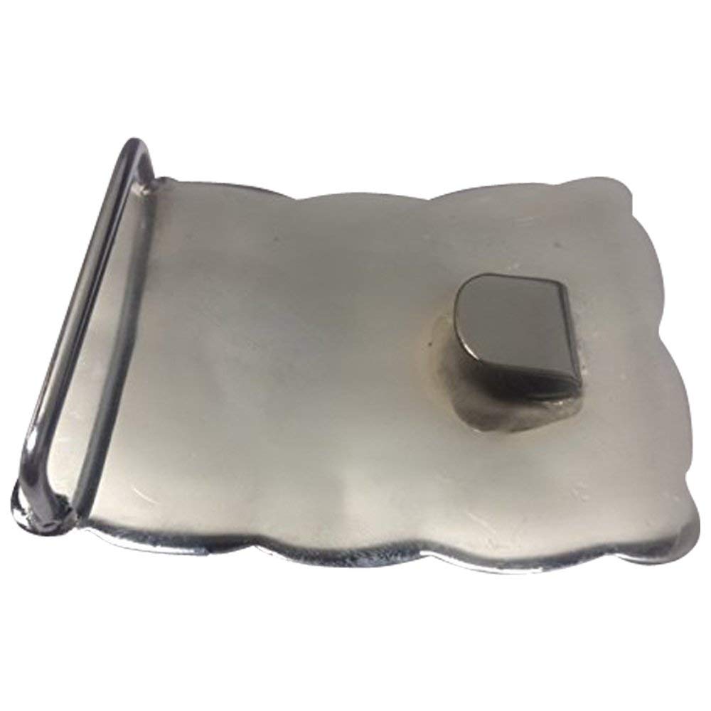 Scottich New Kilt Belt Buckle, Oval Thistle Design, Chrome Finish