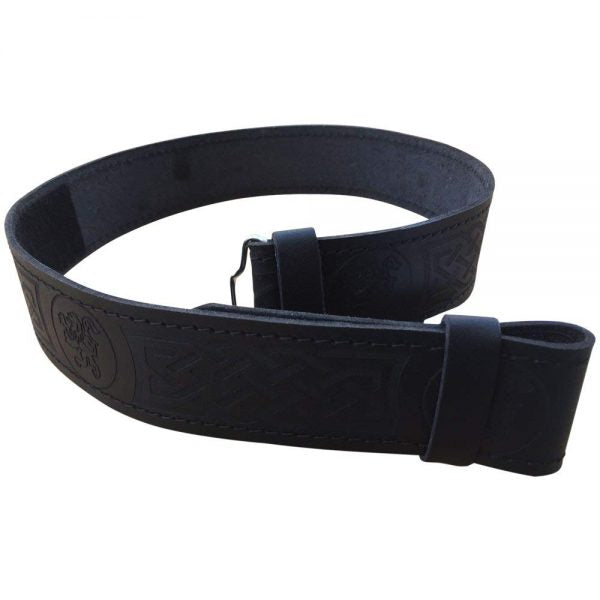 AAR Leather Kilt Belt Rampant Lion Desgin Scottish Highland Accessories All Sizes