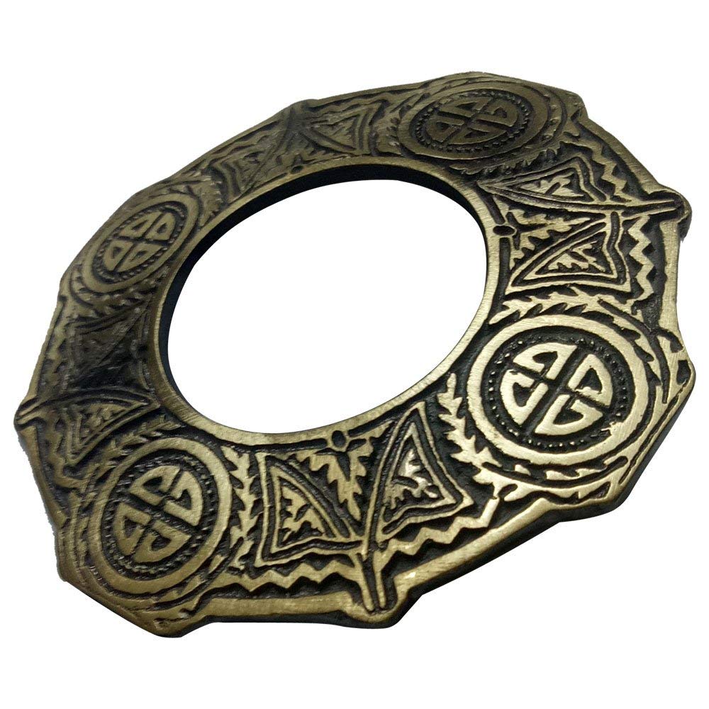 AAR Celtic Knot Antique Finish Fly Plaid Piper Brooch for 3" Diameter Kilt