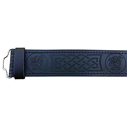 AAR Leather Kilt Belt Rampant Lion Desgin Scottish Highland Accessories All Sizes