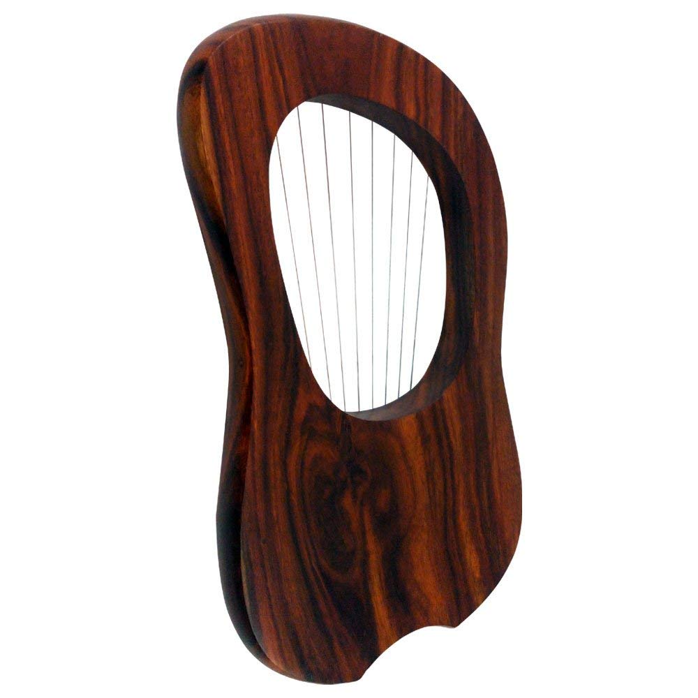Brand New Lyre Harp 10 String Rose wood with Carrying Case & Tuning Key
