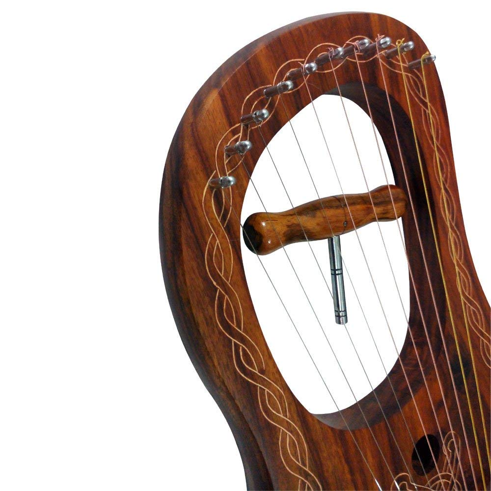 Brand New Lyre Harp 10 String Rose wood with Carrying Case & Tuning Key