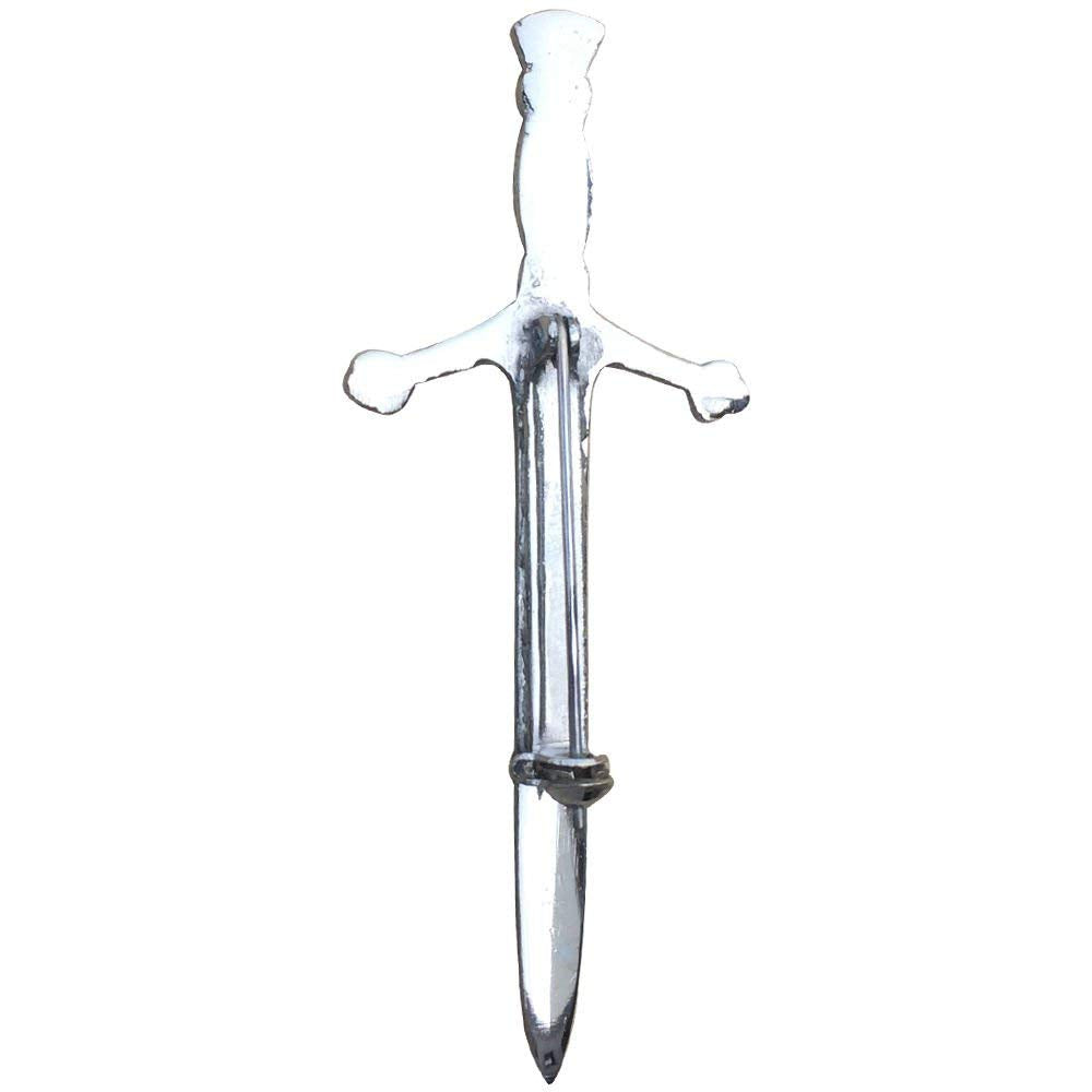AAR Scottish Celtic Knot Stone kilt Pin Chrome Finish (Green)