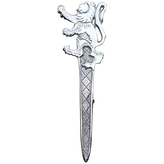 AAR Scottish Rampant Lion Kilt Pin with Chrome and Antique Finish