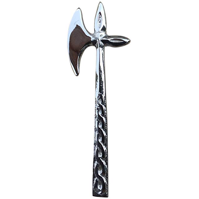 AAR Scottish Kilt Pin Battle Axe Antique and Silver Finish