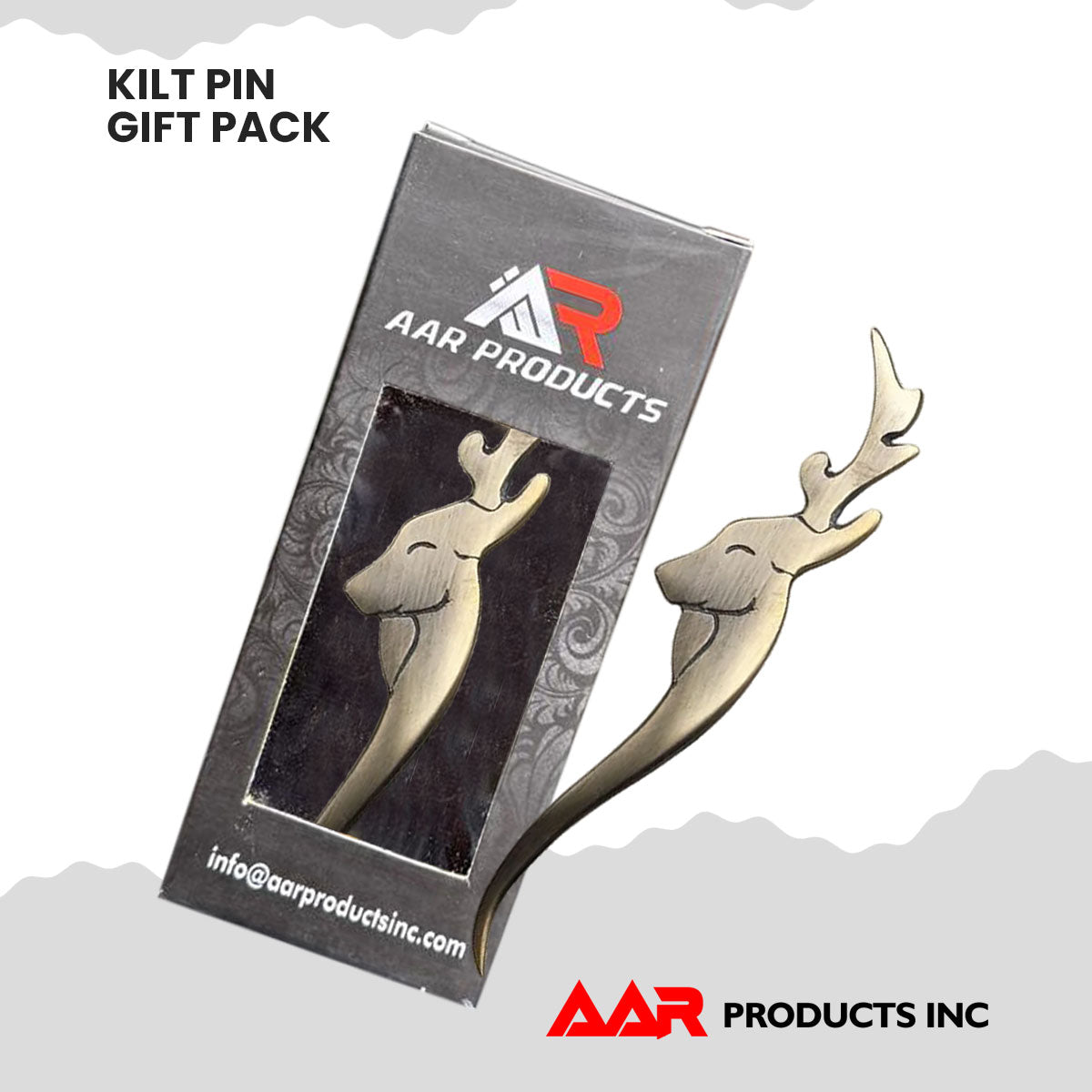 Kilt Pin Scottish Stag Head Highland Kilt Pins Antique Finish 4.5"