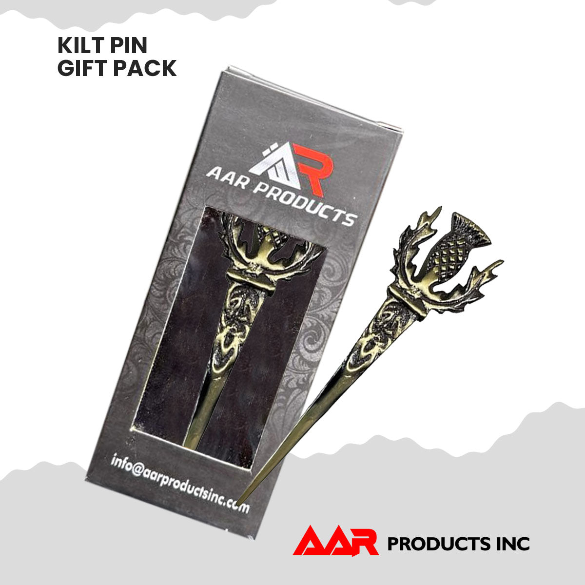 AAR Thistle kilt Pin Highland 4"Antique Finish Scottish Brass