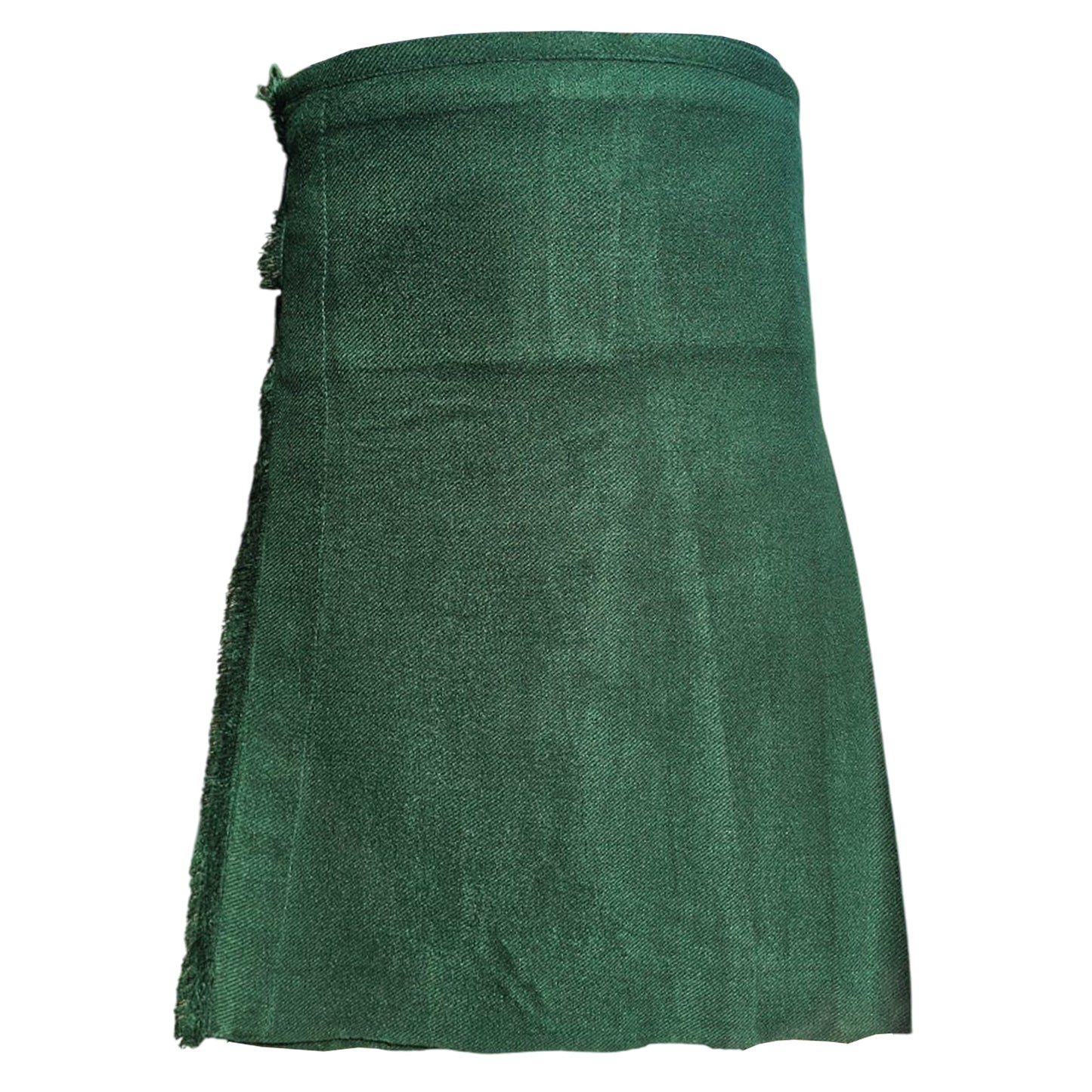 Men’s Scottish Kilt Traditional Plain Green 6 yard Kilts Tartan Highland Wear