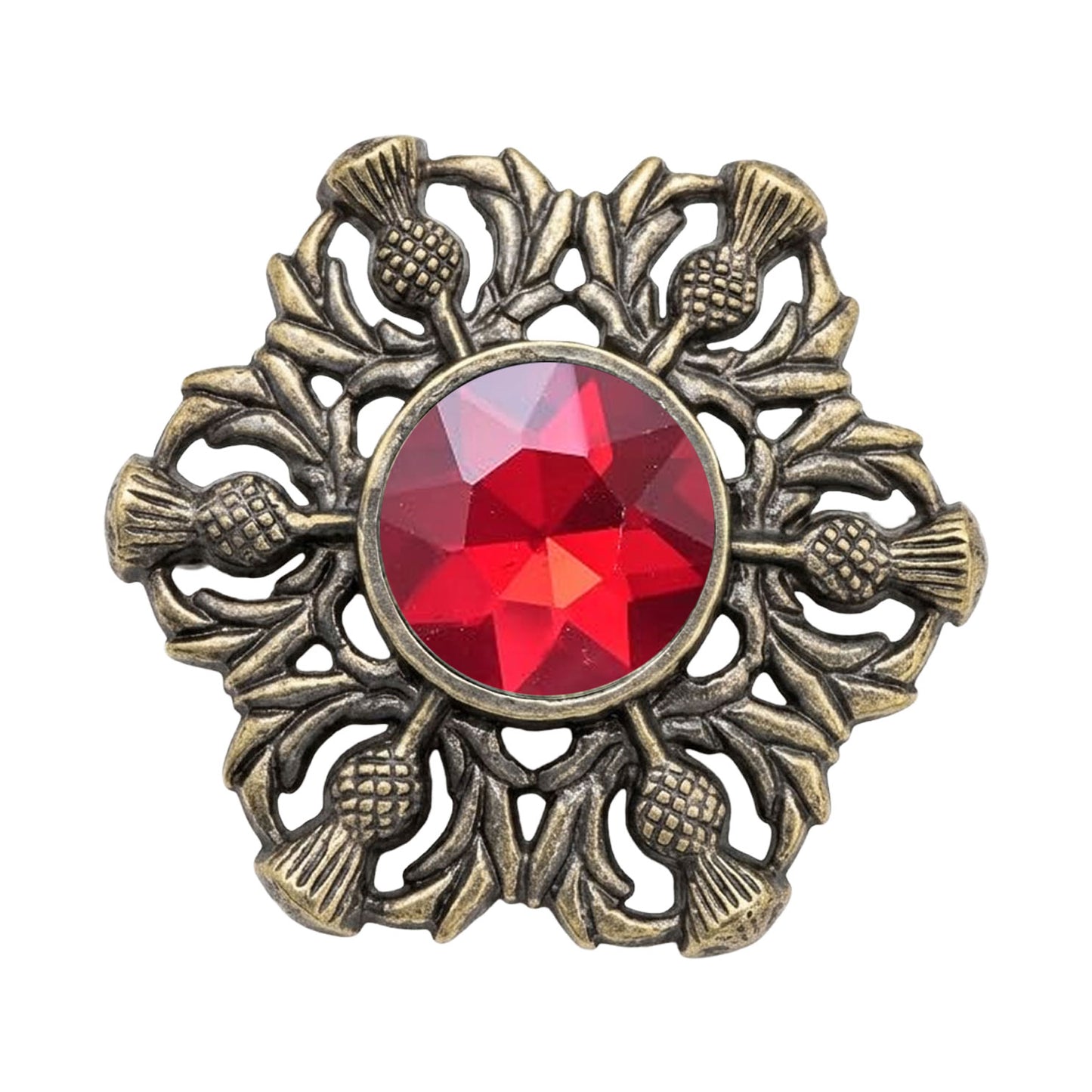 Scottish Celtic Thistle Fly Plaid Brooch Antique