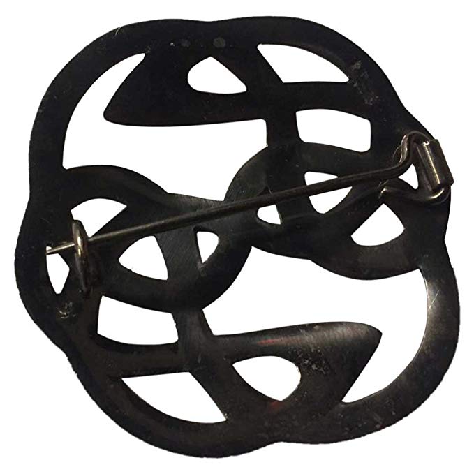 AAR Celtic Knot Kilt Fly Plaid Brooch for 3.50" Diameter Chrome Finish