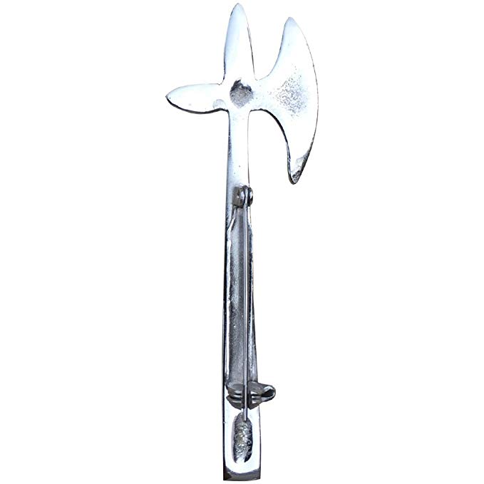 AAR Scottish Kilt Pin Battle Axe Antique and Silver Finish