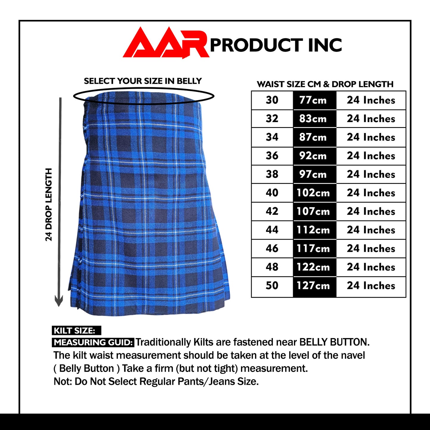 AAR Brand New American Patriot Tartan Traditional Kilt