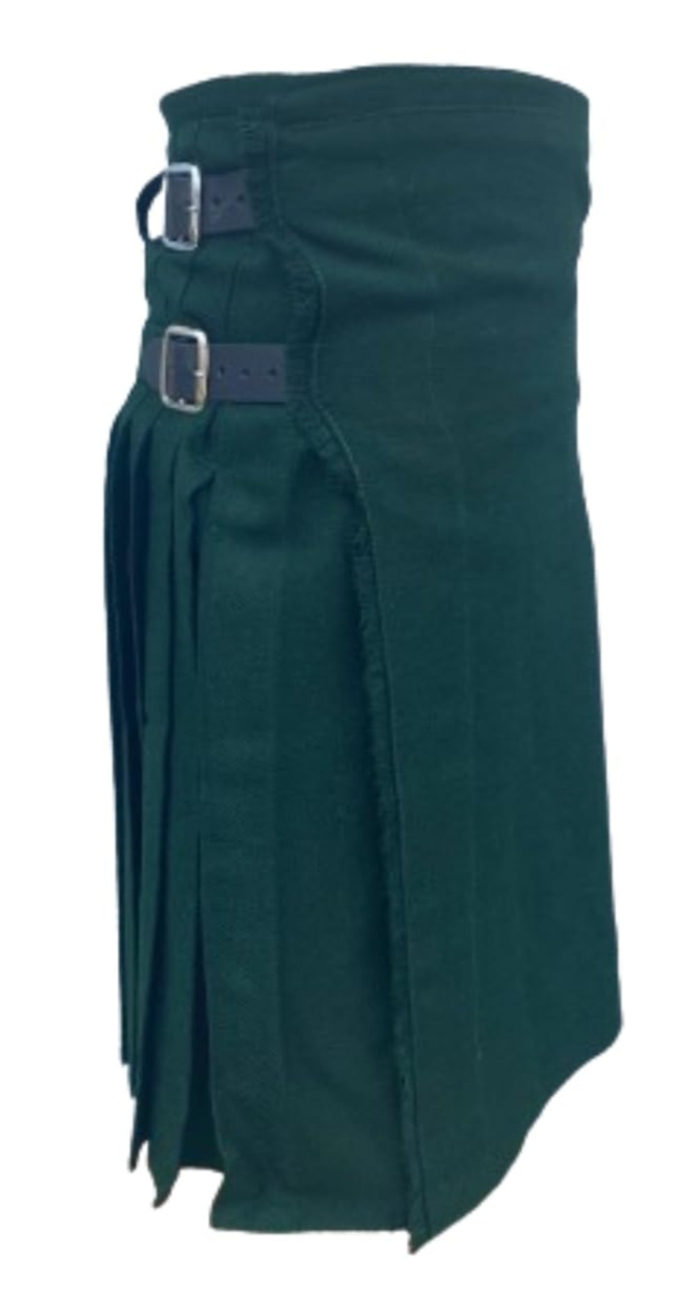 Men’s Scottish Kilt Traditional Plain Green 6 yard Kilts Tartan Highland Wear