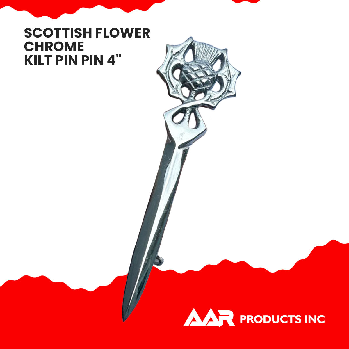 Scottish Kilt Pins Thistle Design Highland Kilt Pin Chrome Finish Brass