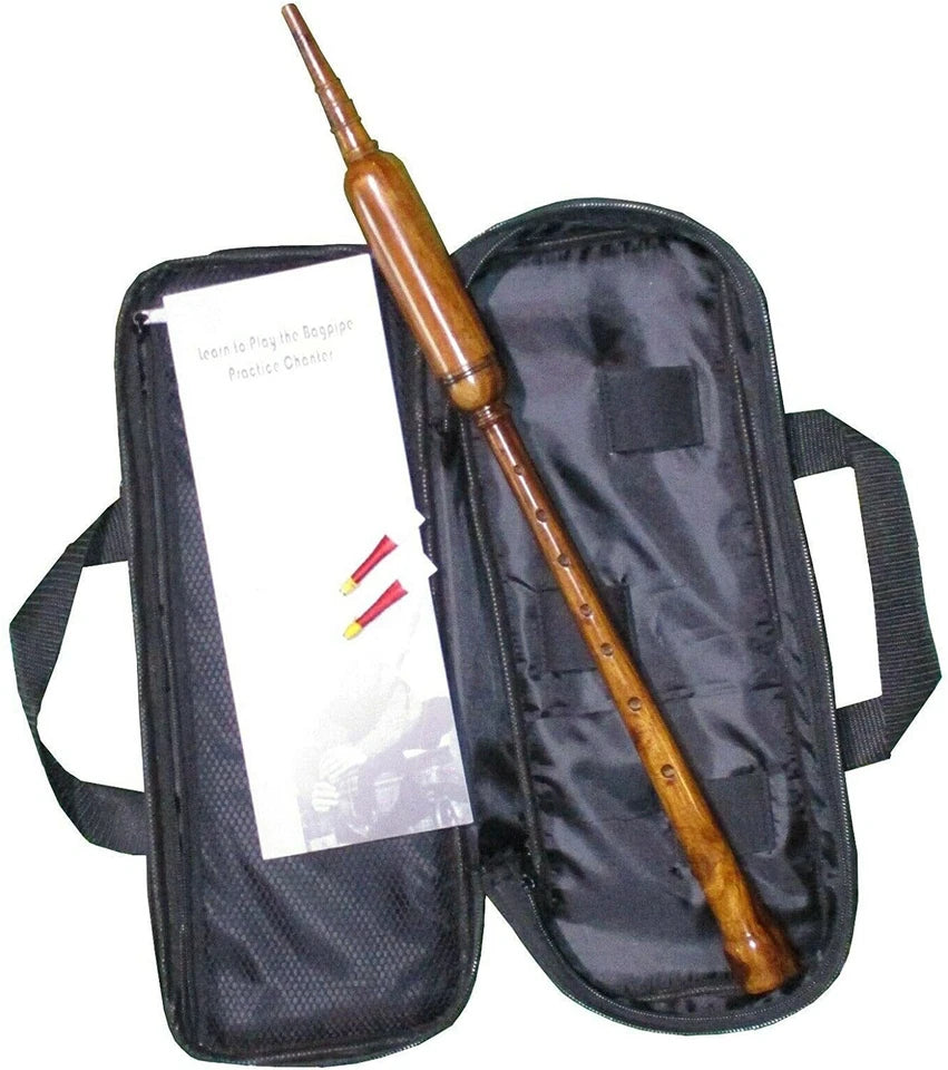 AAR Long Bagpipe Practice Chanter 21" Rosewood Scottish Highland Reeds Bag Book
