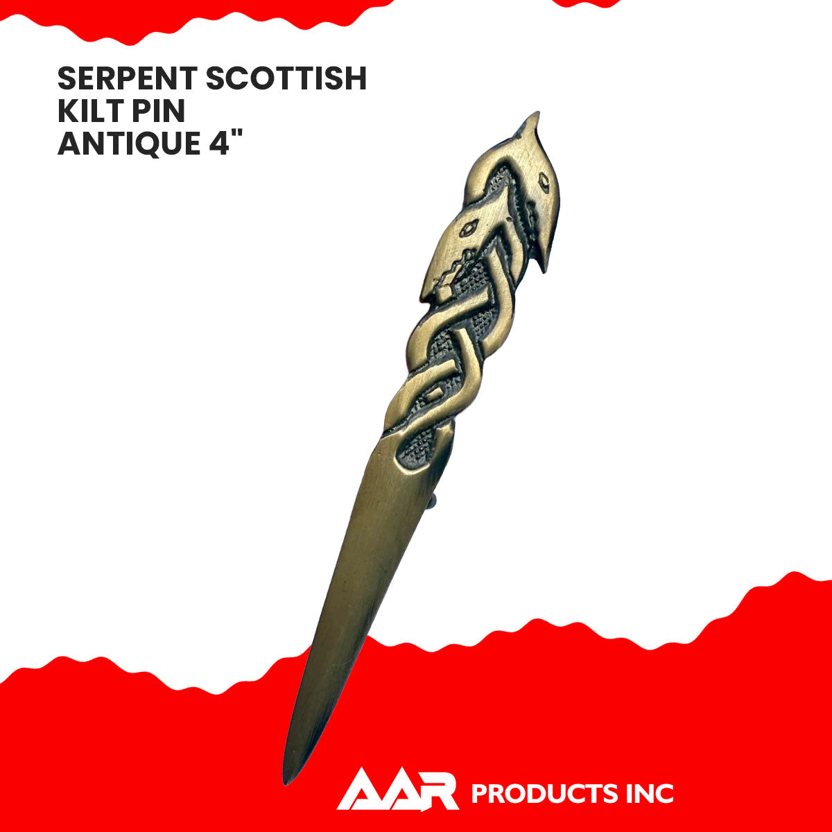 Kilt Pin's Scottish Serpent Highland Kilt's Pin Color Antique Finish Size 4"