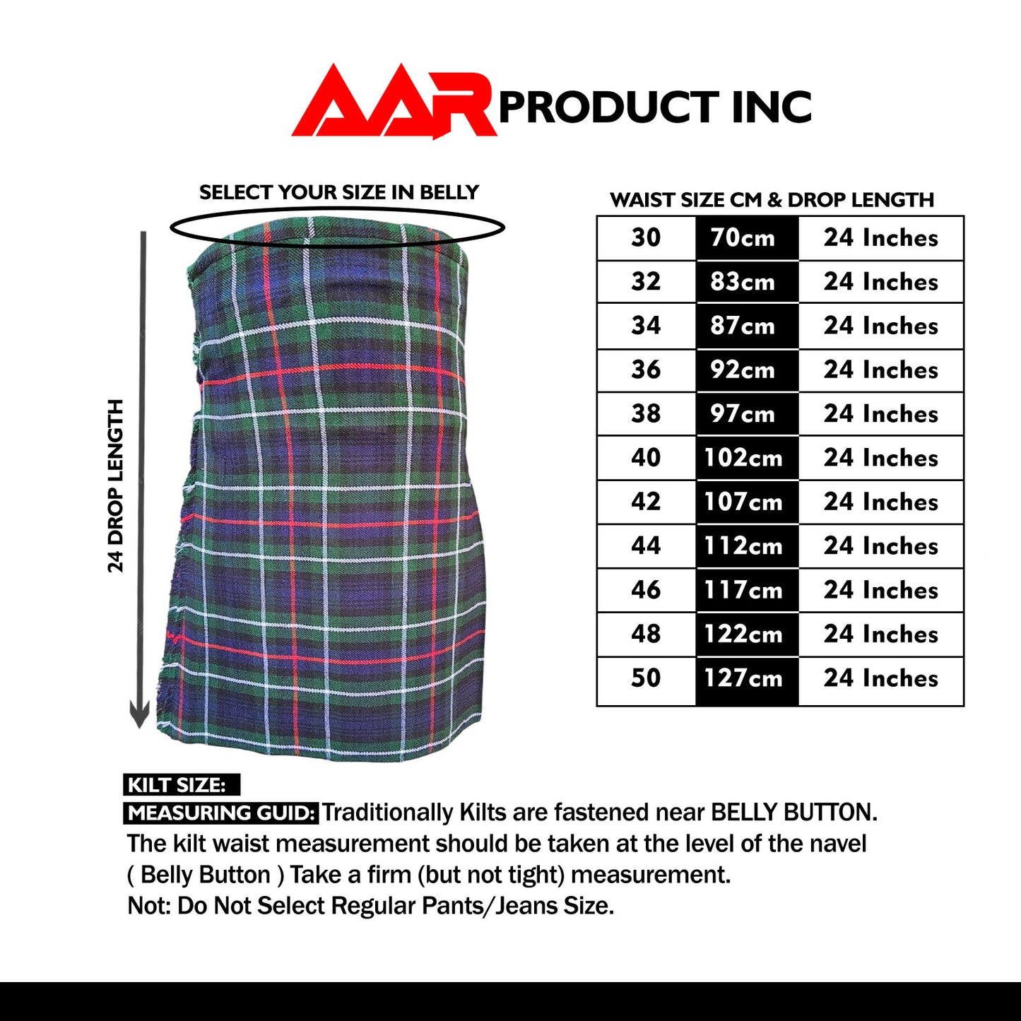 AAR Brand New Scottish Mackenzie Tartan Traditional Kilt