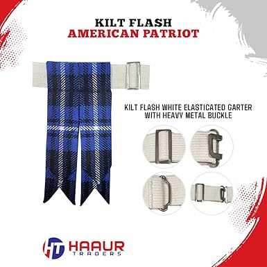 Kilt Flashes with Heavy Buckle & Elastic Adjusters – Multi-Color Options | HAAUR TRADERS Highland Hose Accessories