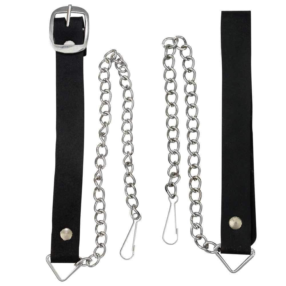 AAR Scottish Celtic Black Fur Sporran with 3 V Tassels Double Chain & Thistle Badge