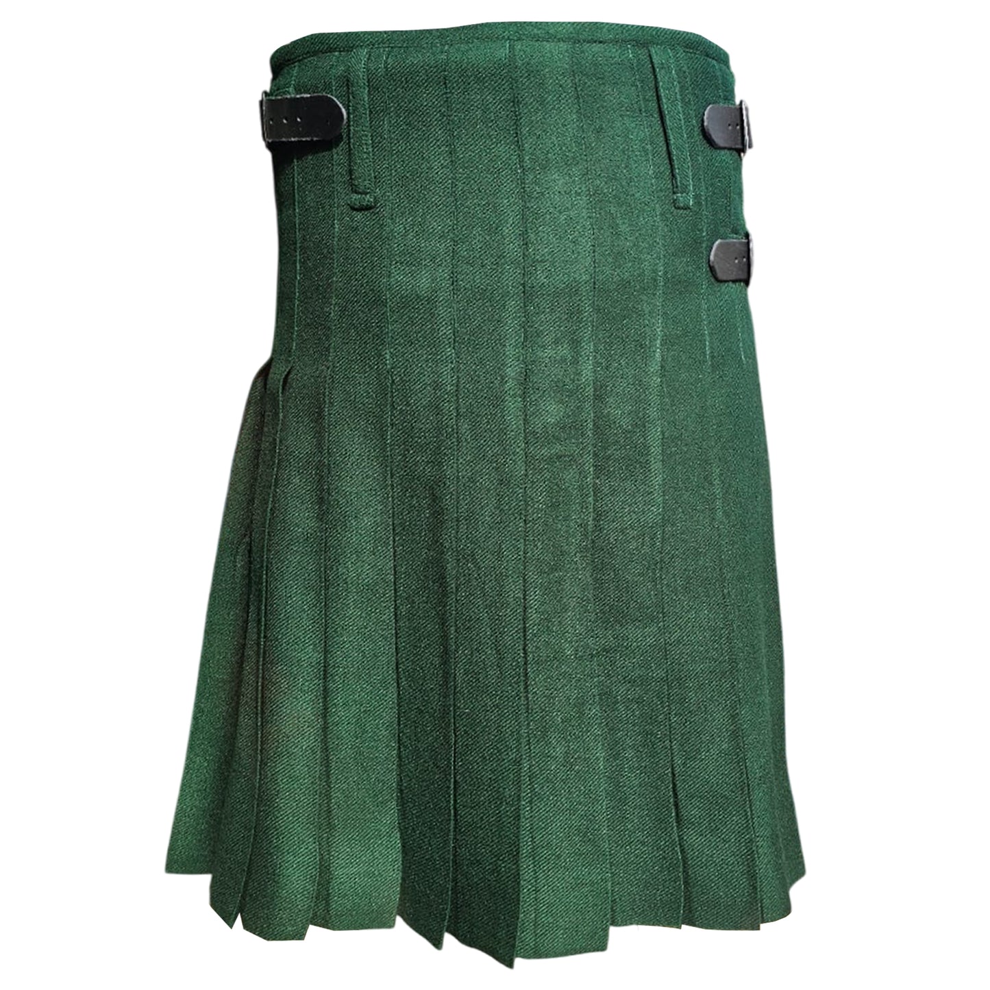 Men’s Scottish Kilt Traditional Plain Green 6 yard Kilts Tartan Highland Wear