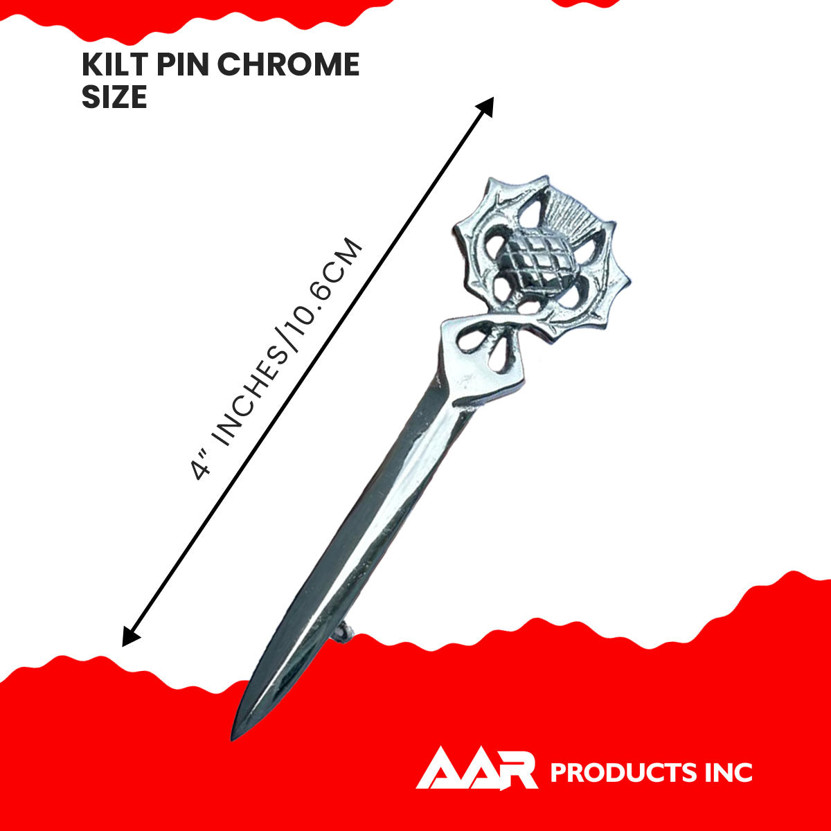 Scottish Kilt Pins Thistle Design Highland Kilt Pin Chrome Finish Brass
