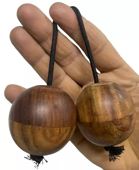 Aslatuas Shaker – Rhythmic Wooden Ball Kashaka Instrument for Kids & Adults – African Hand Percussion Toy