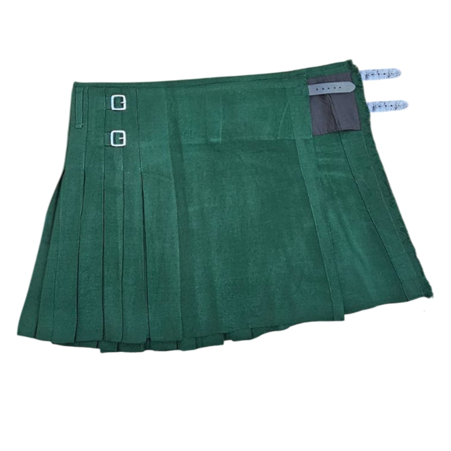 Men’s Scottish Kilt Traditional Plain Green 6 yard Kilts Tartan Highland Wear