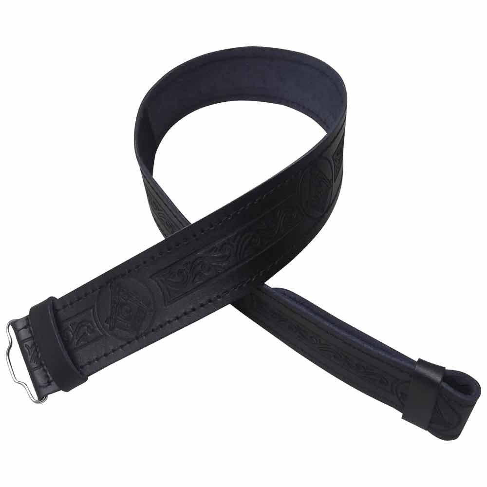 AAR Leather Kilt Belt Masonic Desgin Scottish Highland Accessories