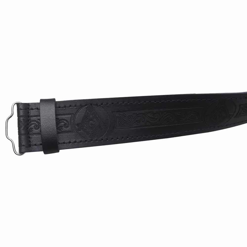AAR Leather Kilt Belt Masonic Desgin Scottish Highland Accessories