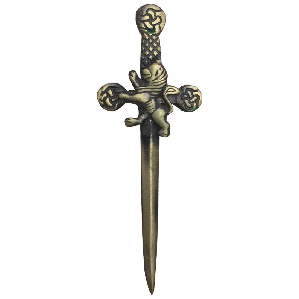 Rampant Lion Kilt Pin – Antique Finish, 4-Inch with Swivel Locking Back | Scottish Highland Accessory by AAR