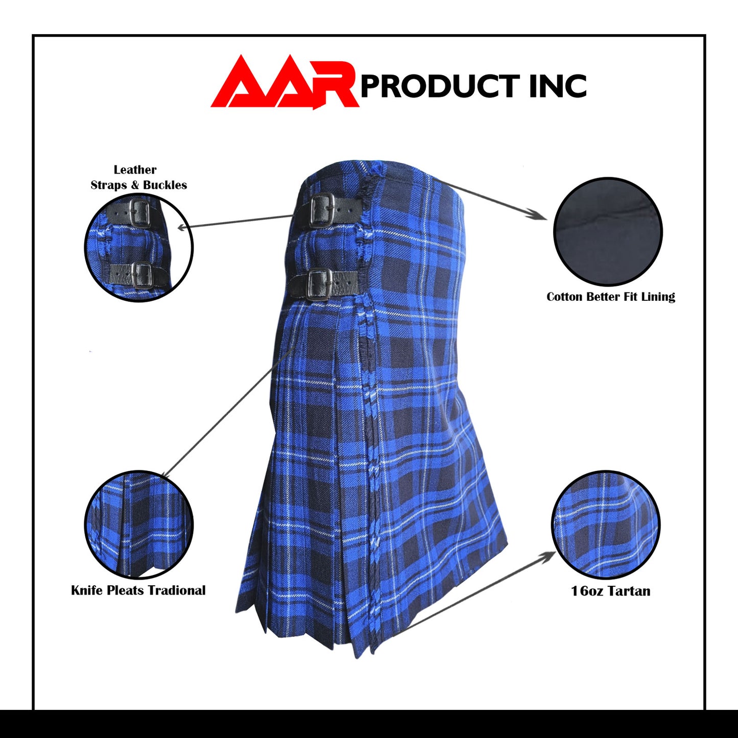 AAR Brand New American Patriot Tartan Traditional Kilt