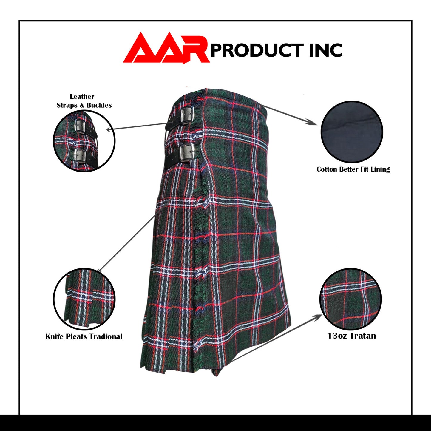 Men’s Scottish Kilt Traditional Scottish National 6 yard Kilts Tartan Highland Wear