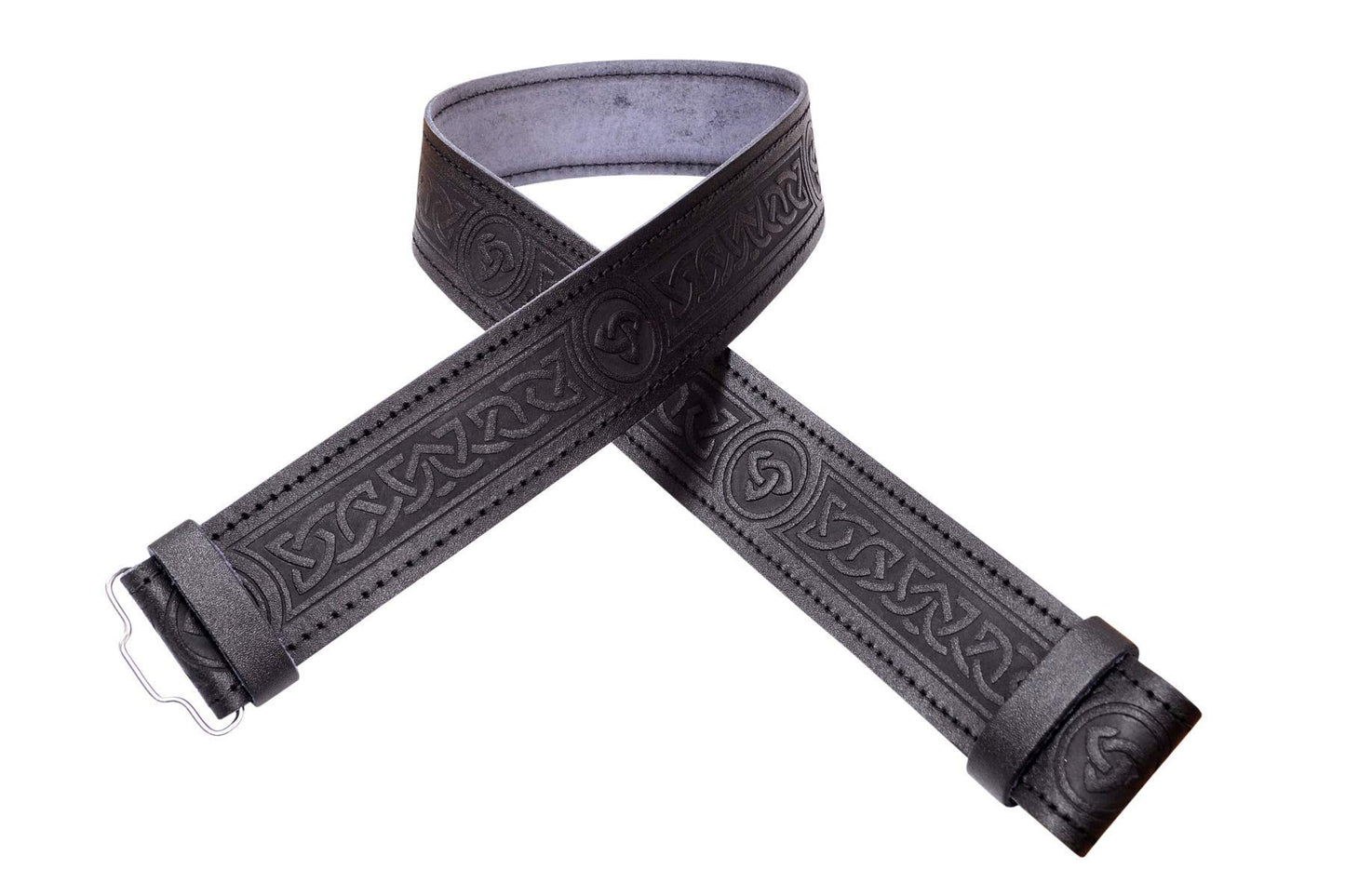 Leather Kilt Belt Celtic Twist Desgin Scottish Highland Accessories