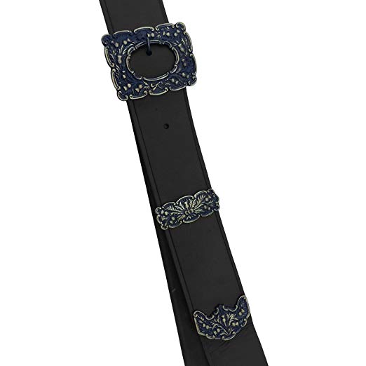 Bagpipe Piper Cross Belt – Black Leather with Antique Thistle Mounts | AAR Highland Ceremonial Belt