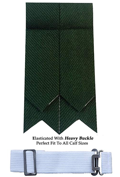 Brand New Green Tartan Scottish Flash Kilt Hose/Sock Flashes