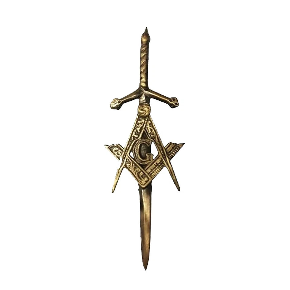 AAR Masonic Kilt Pin – Chrome Finish | 4" Highland Celtic Design Scottish Kilt Accessory