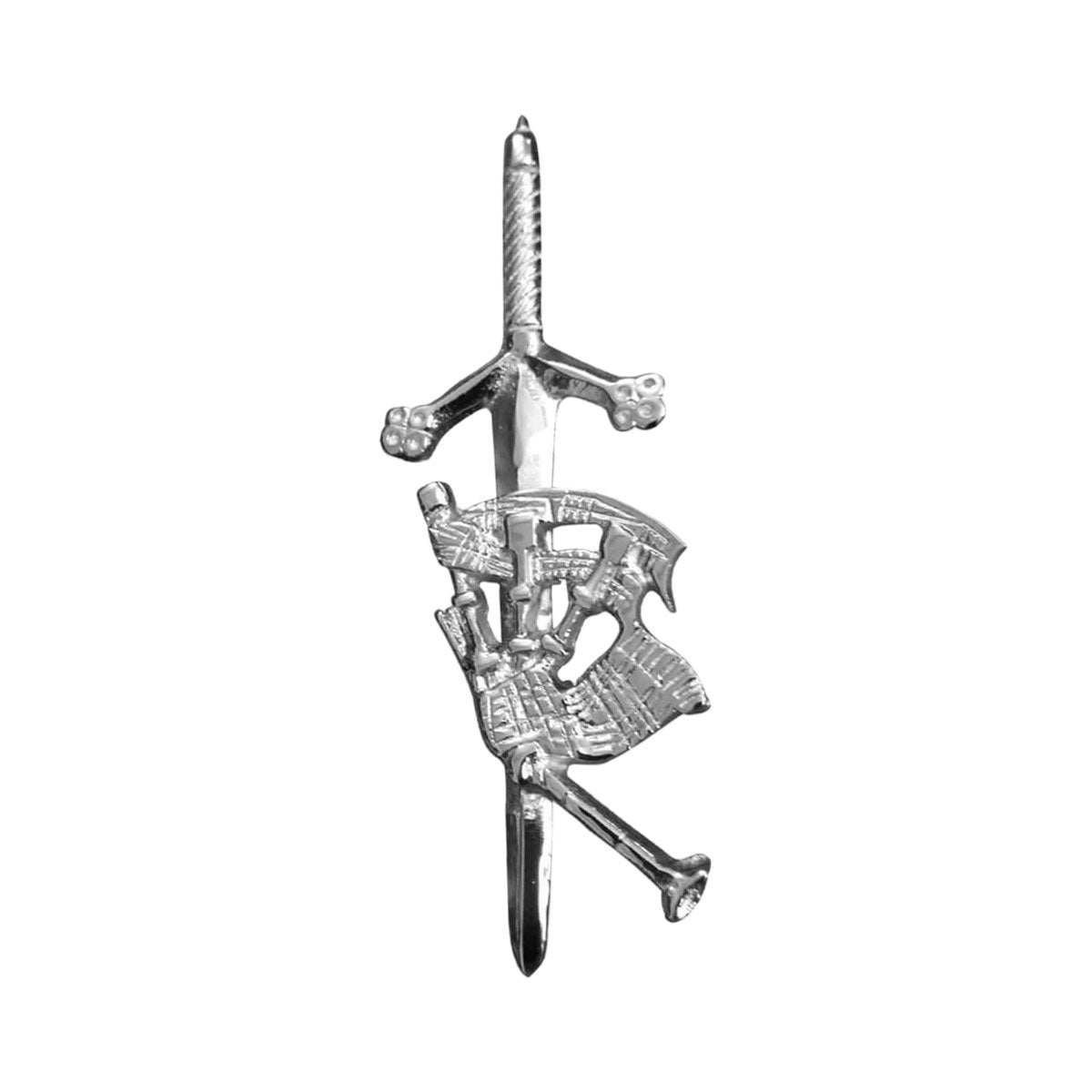 Share Scottish Bagpipe Piper Sword Highland Kilts Pin Chrome