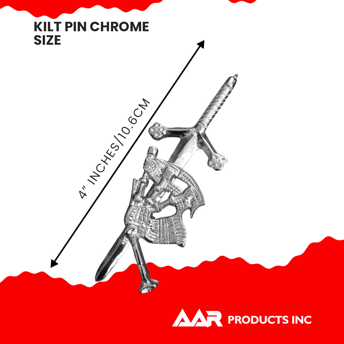 Share Scottish Bagpipe Piper Sword Highland Kilts Pin Chrome