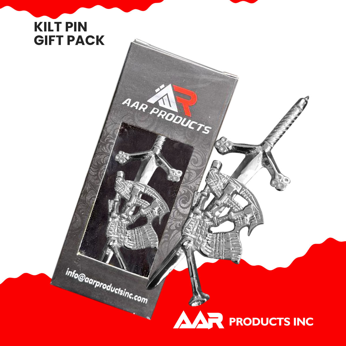 Share Scottish Bagpipe Piper Sword Highland Kilts Pin Chrome
