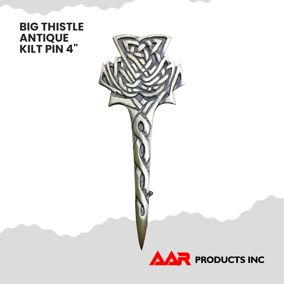 Scottish Thistle Kilt Pin Antique Finish 4"/Highland Celtic Kilt Pin