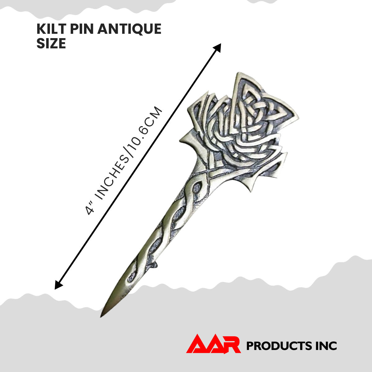 Scottish Thistle Kilt Pin Antique Finish 4"/Highland Celtic Kilt Pin