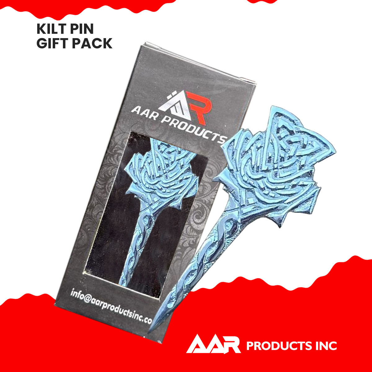 Scottish Thistle Kilt Pin Chrome Finish 4"/Highland Celtic Kilt Pin