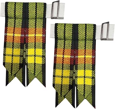 Kilt Flashes with Heavy Buckle & Elastic Adjusters – Multi-Color Options | HAAUR TRADERS Highland Hose Accessories