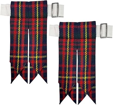 Kilt Flashes with Heavy Buckle & Elastic Adjusters – Multi-Color Options | HAAUR TRADERS Highland Hose Accessories